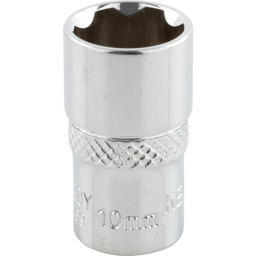 1/4in. Drive, Standard KenGrip® Socket, 10mm, Metric, Chromed Finish