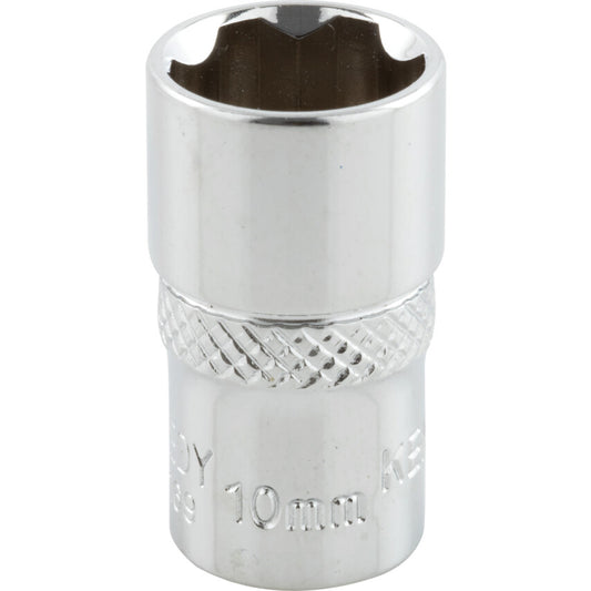 1/4in. Drive, Standard KenGrip® Socket, 10mm, Metric, Chromed Finish