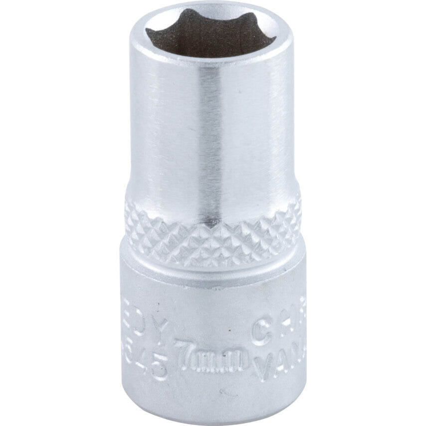 1/4in. Drive, Standard Hexagon Socket, 7mm, Metric, Chromed Finish