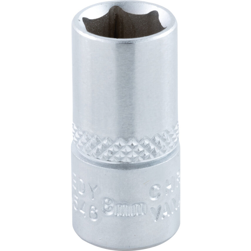 1/4in. Drive, Standard Hexagon Socket, 8mm, Metric, Chromed Finish