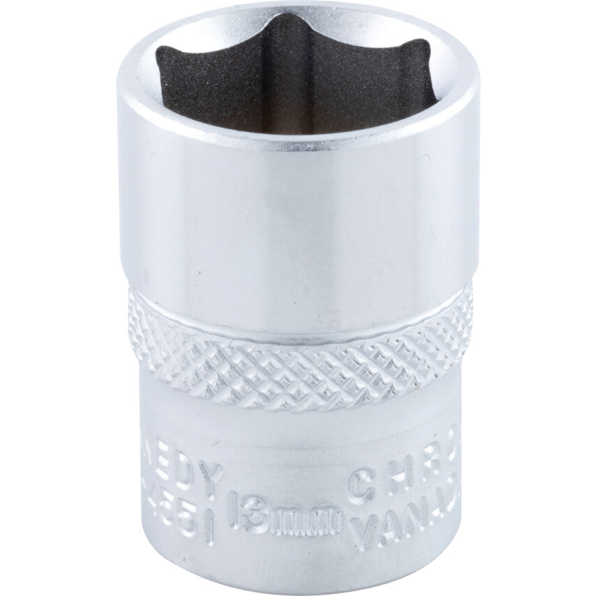 1/4in. Drive, Standard Hexagon Socket, 13mm, Metric, Chromed Finish