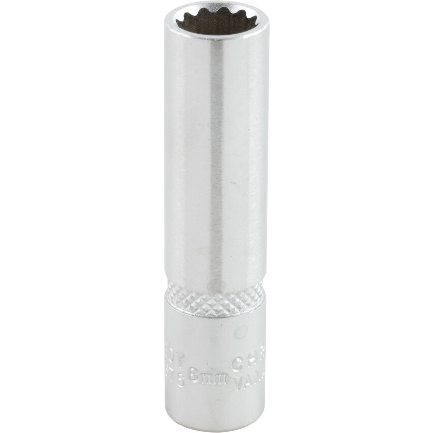 1/4in. Drive, Deep Bi-Hexagon Socket, 8mm, Metric, Chromed Finish