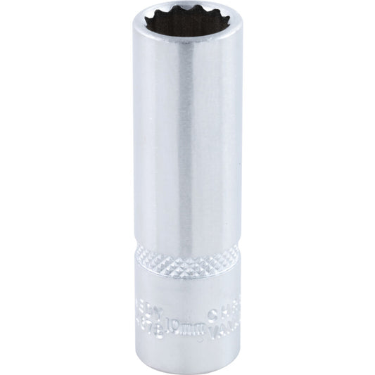 1/4in. Drive, Deep Bi-Hexagon Socket, 10mm, Metric, Chromed Finish