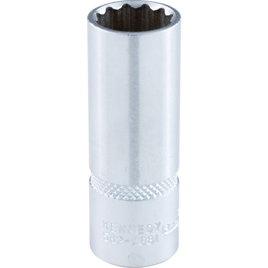 1/4in. Drive, Deep Bi-Hexagon Socket, 13mm, Metric, Chromed Finish