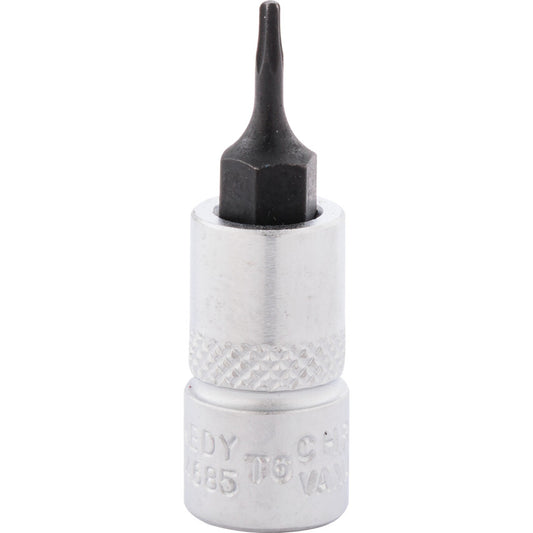 1/4in. Drive, Standard Torx Socket, T6, Chromed Finish
