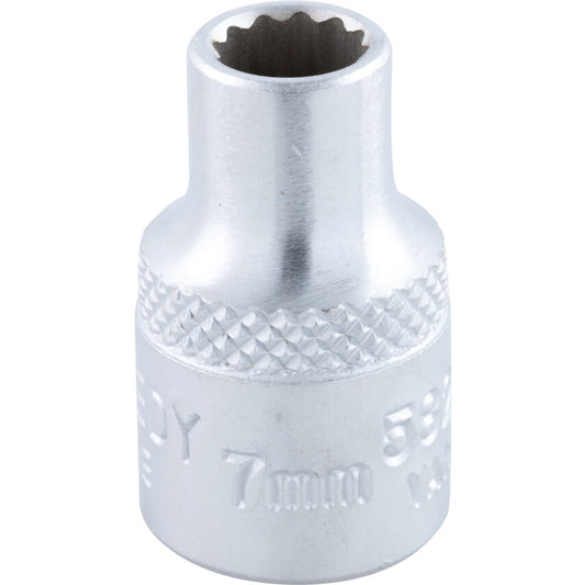 3/8in. Drive, Standard Bi-Hexagon Socket, 7mm, Metric, Chromed Finish