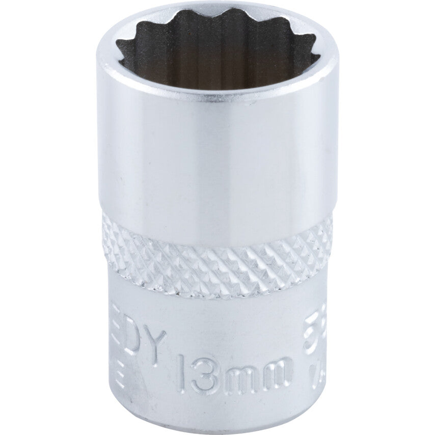 3/8in. Drive, Standard Bi-Hexagon Socket, 13mm, Metric, Chromed Finish