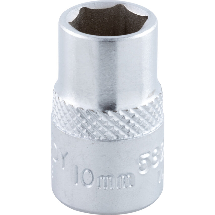 3/8in. Drive, Standard Hexagon Socket, 10mm, Metric, Chromed Finish