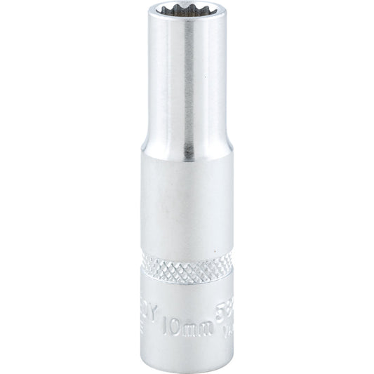 3/8in. Drive, Deep Bi-Hexagon Socket, 10mm, Metric, Chromed Finish