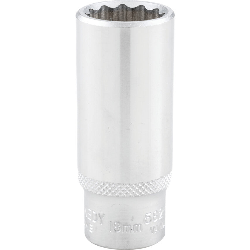 3/8in. Drive, Deep Bi-Hexagon Socket, 18mm, Metric, Chromed Finish