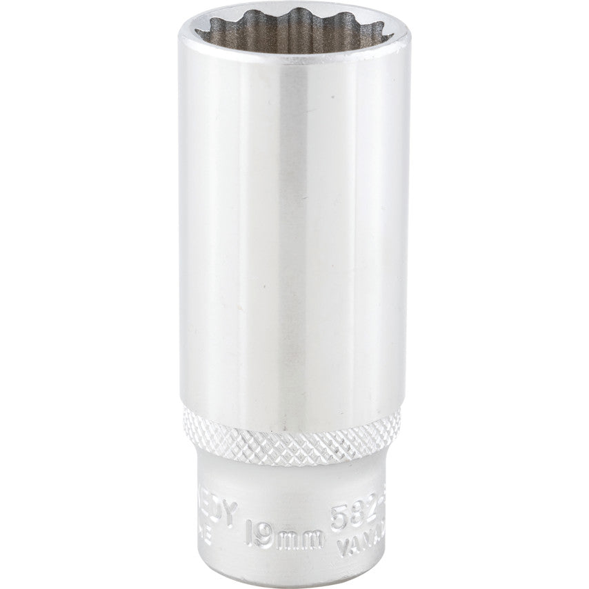 3/8in. Drive, Deep Bi-Hexagon Socket, 19mm, Metric, Chromed Finish