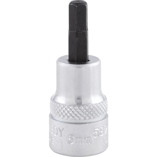 3/8in. Drive, Standard Hexagon Bit Socket, 8mm, Metric, Chromed Finish