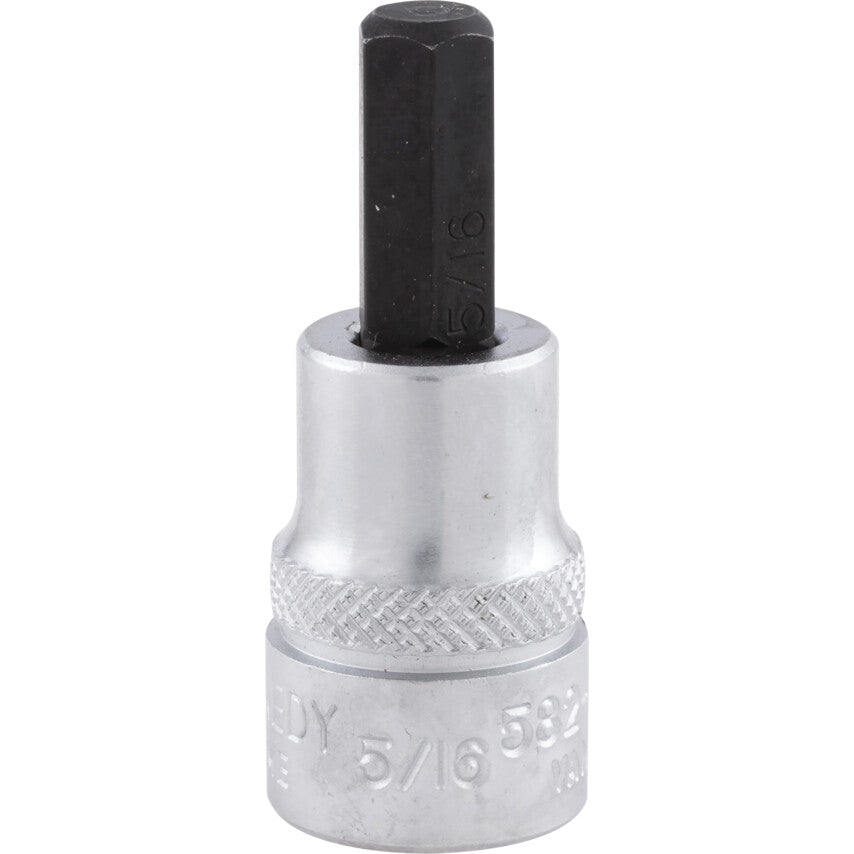 3/8in. Drive, Standard Hexagon Bit Socket, 5/16in. Imperial, Chromed Finish