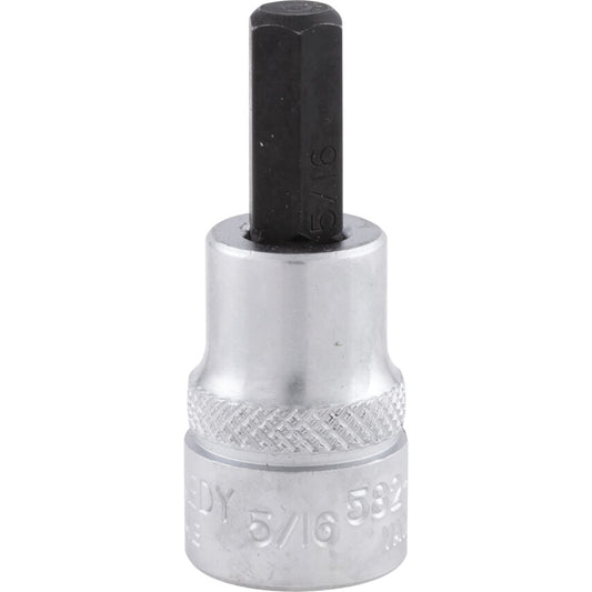 3/8in. Drive, Standard Hexagon Bit Socket, 5/16in. Imperial, Chromed Finish