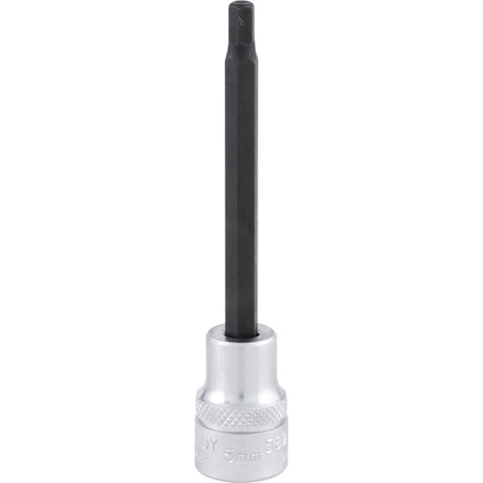 3/8in. Drive, Deep Hexagon Bit Socket, 5mm, Metric, Chromed Finish