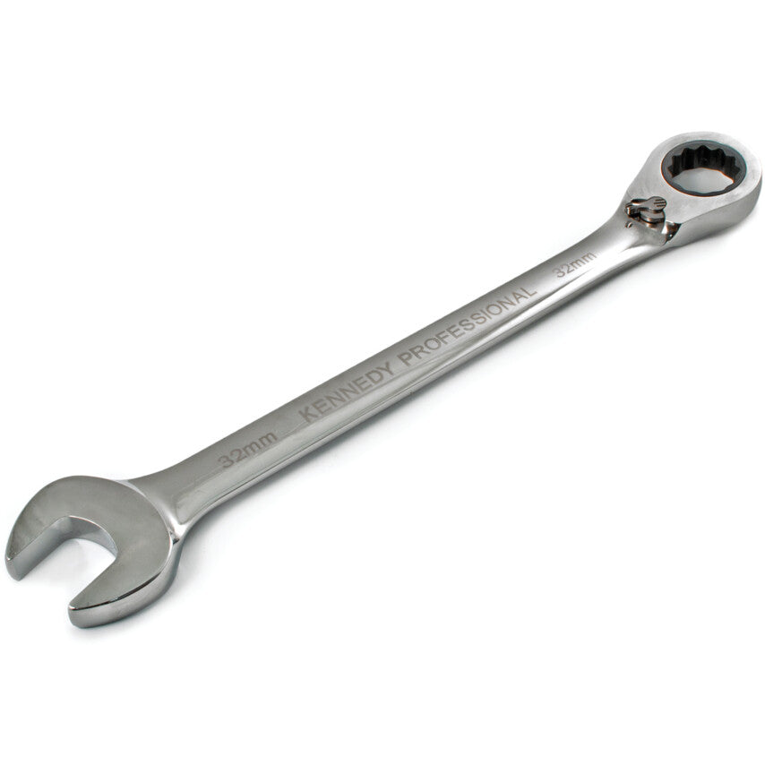Double End, Ratcheting Combination Spanner, 32mm, Metric