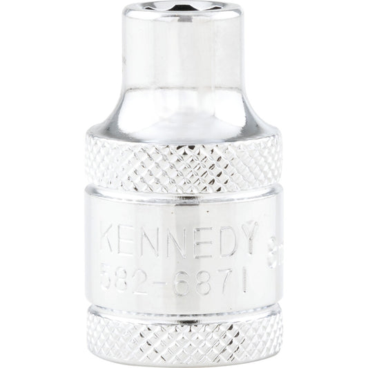 1/2in. Drive, Standard KenGrip® Socket, 8mm, Metric, Chromed Finish