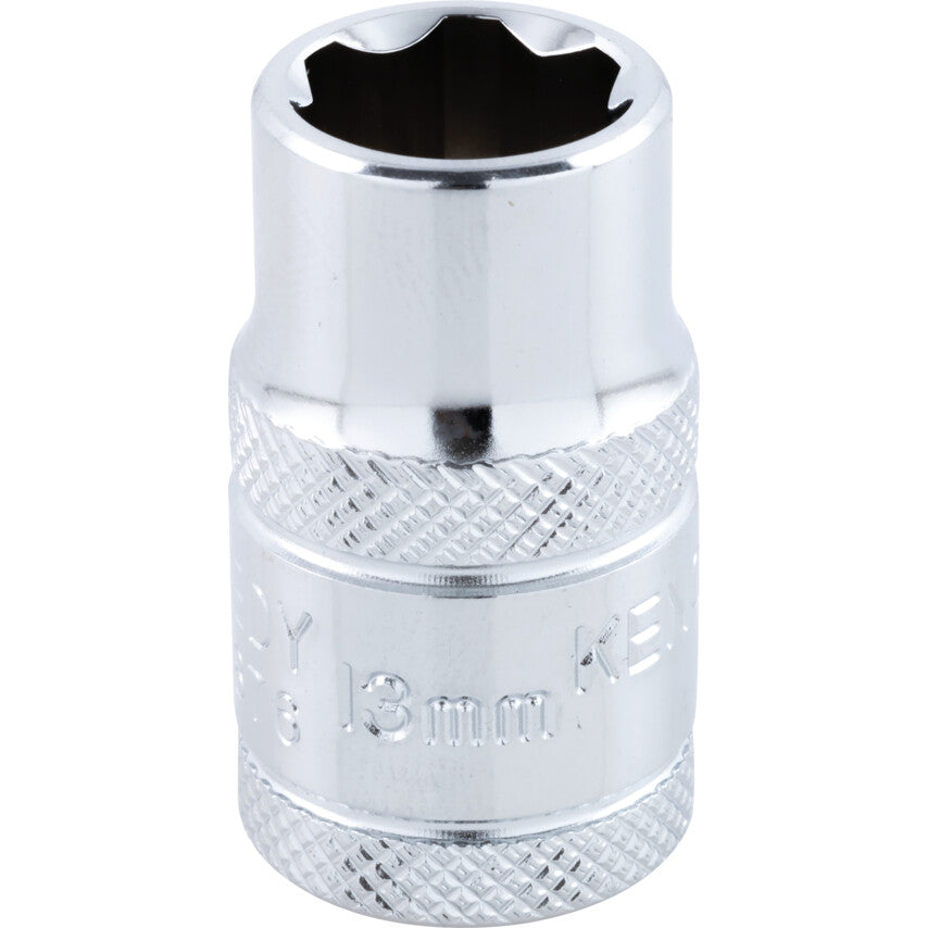 1/2in. Drive, Standard KenGrip® Socket, 13mm, Metric, Chromed Finish