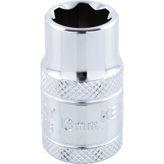 1/2in. Drive, Standard KenGrip® Socket, 13mm, Metric, Chromed Finish