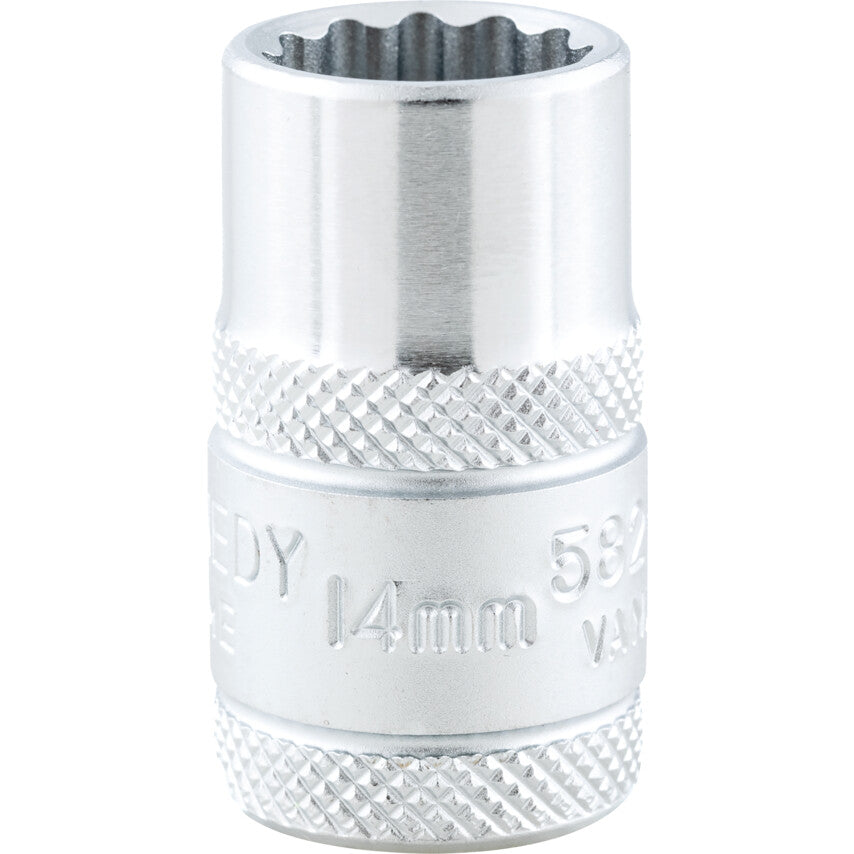 3/8in. Drive, Standard Bi-Hexagon Socket, 9/16in. AF, Polished Finish