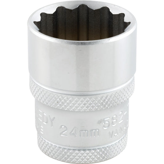1/2in. Drive, Standard Bi-Hexagon Socket, 21mm, Metric, Polished Finish