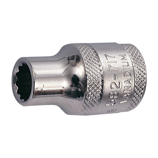 1/2in. Drive, Standard Bi-Hexagon Socket, 19/32in. AF, Chromed Finish