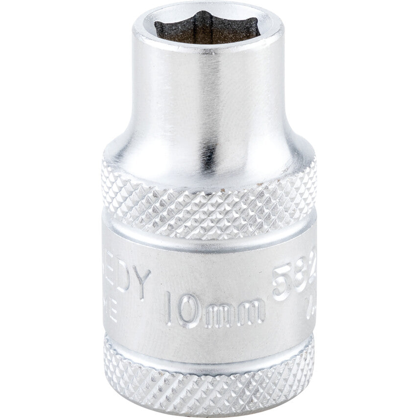 1/2in. Drive, Standard Hexagon Socket, 10mm, Metric, Polished Finish
