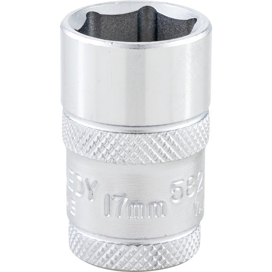1/2in. Drive, Standard Hexagon Socket, 17mm, Metric, Polished Finish