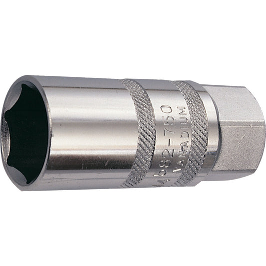 1/2in. Drive, Spark Plug Compatible, Spark Plug Hex Socket, M14, Metric, Polished Finish