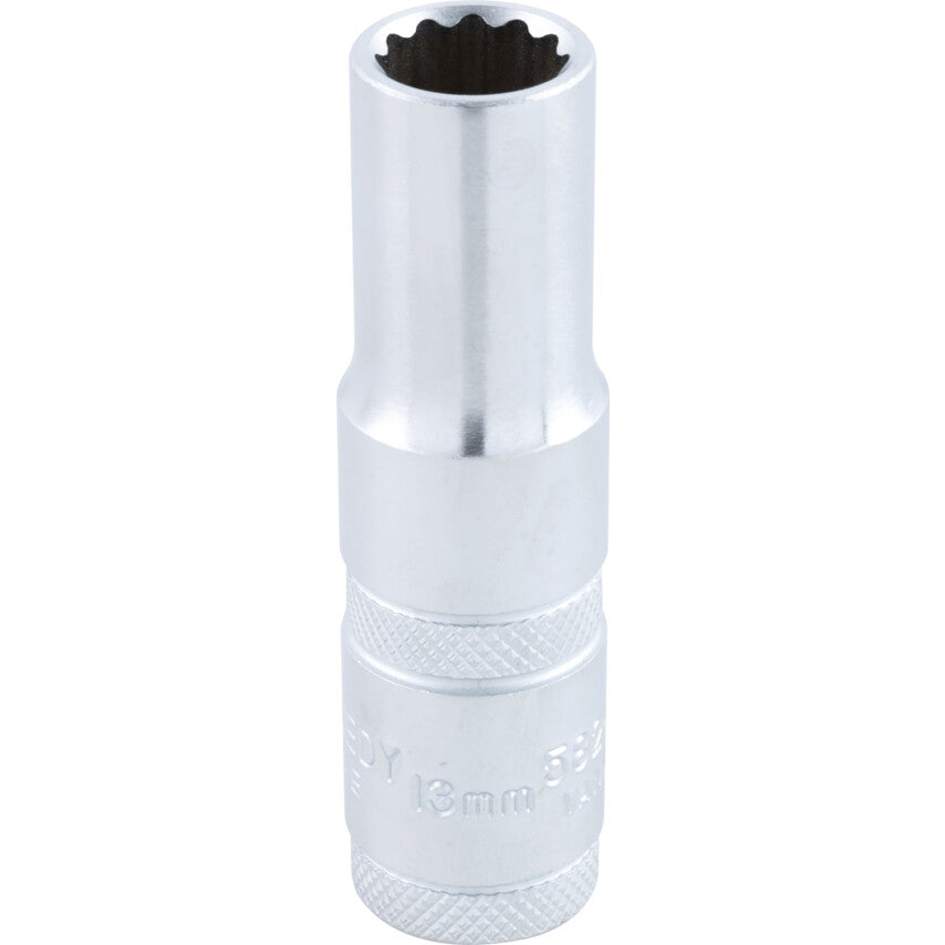 1/2in. Drive, Deep Bi-Hexagon Socket, 13mm, Metric, Polished Finish