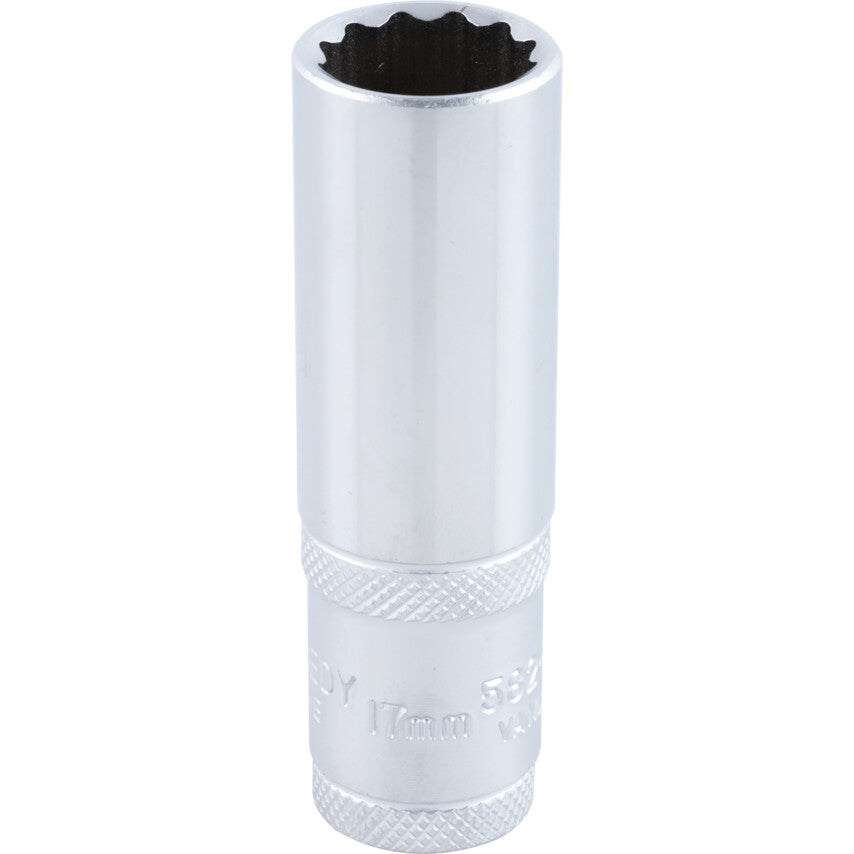 1/2in. Drive, Deep Bi-Hexagon Socket, 15mm, Metric, Polished Finish