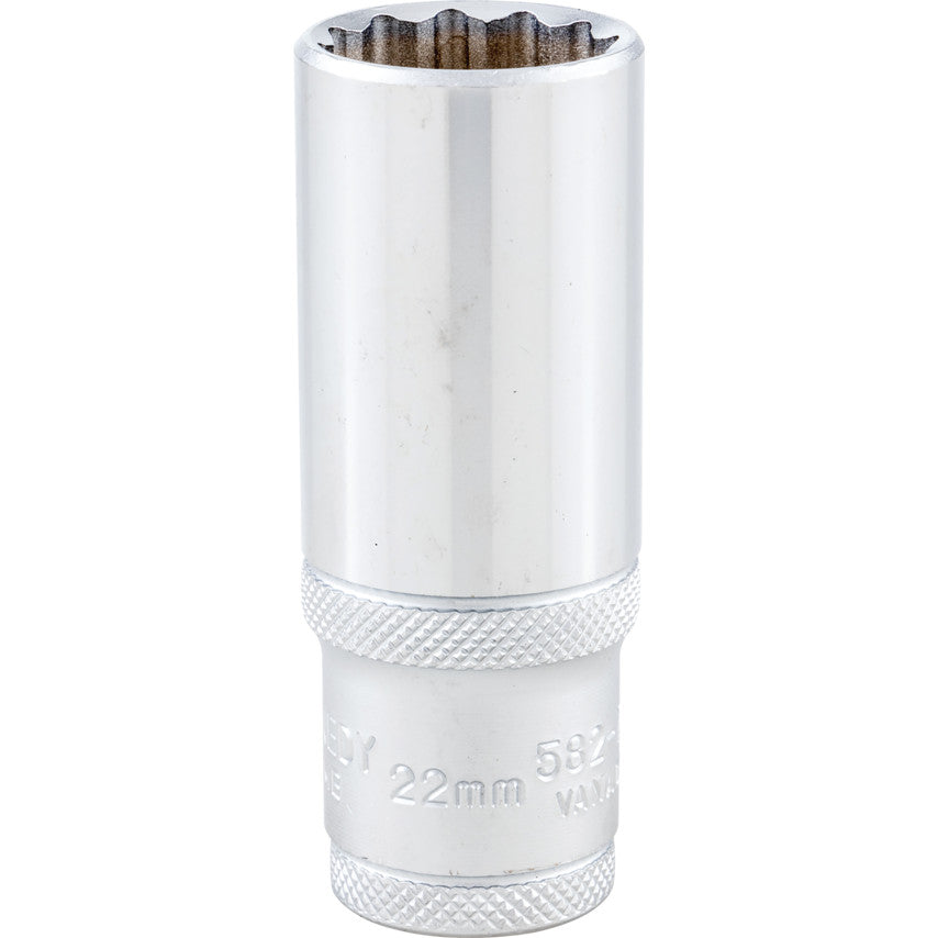 1/2in. Drive, Deep Bi-Hexagon Socket, 22mm, Metric, Polished Finish