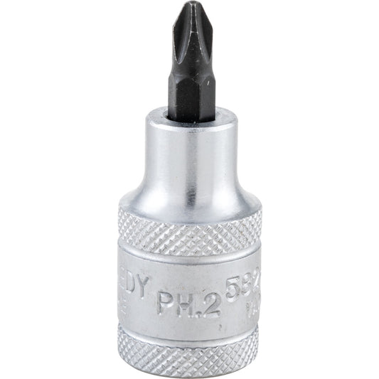 1/2in. Drive, Standard Screwdriver Bit Socket, 55mm, Metric, Chromed Finish