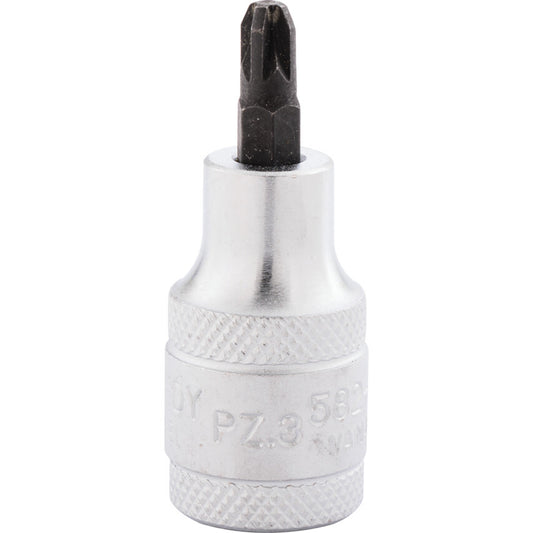 1/2in. Drive, Standard Screwdriver Bit Socket, 55mm, Metric, Chromed Finish