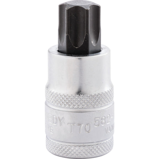 1/2in. Drive, Standard Torx Socket, T70, Torx, Chromed Finish