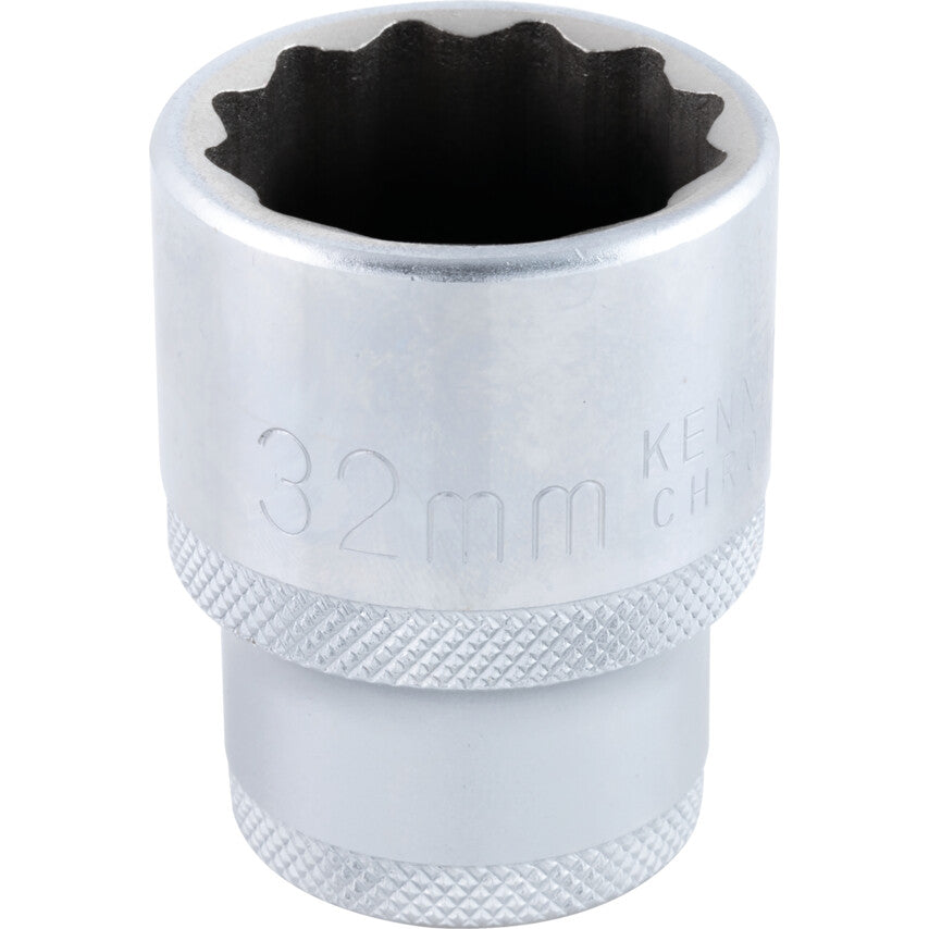 3/4in. Drive, Standard Bi-Hexagon Socket, 32mm, Metric, Chromed Finish