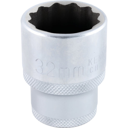 3/4in. Drive, Standard Bi-Hexagon Socket, 32mm, Metric, Chromed Finish