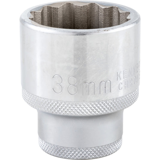 3/4in. Drive, Standard Bi-Hexagon Socket, 38mm, Metric, Chromed Finish