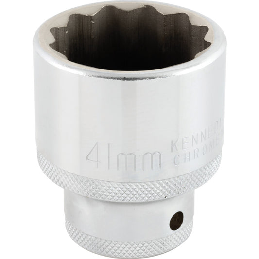 3/4in. Drive, Standard Bi-Hexagon Socket, 41mm, Metric, Chromed Finish