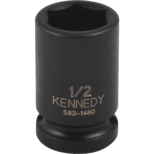 3/8in. Drive, Standard Hex Impact Socket, 9/16in. AF/Imperial, Black Oxide Finish