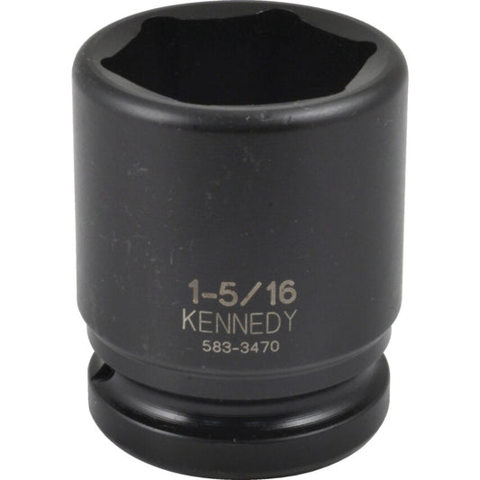 3/4in. Drive, Standard Hex Impact Socket, 1-1/16in. AF/Imperial, Black Oxide Finish