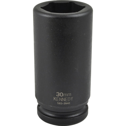3/4in. Drive, Deep Hex Impact Socket, 47mm, Metric, Black Oxide Finish