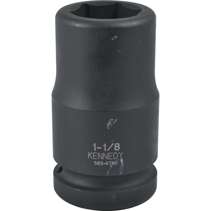 1in. Drive, Deep Hex Impact Socket, 2-3/8in. AF/Imperial, Black Oxide Finish