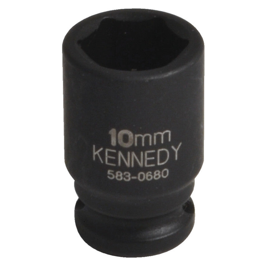 1/4in. Drive, Standard Hex Impact Socket, 11mm, Metric, Black Oxide Finish