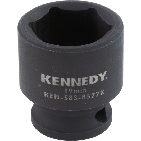 3/8in. Drive, Standard Hex Impact Socket, 21mm, Metric, Black Oxide Finish