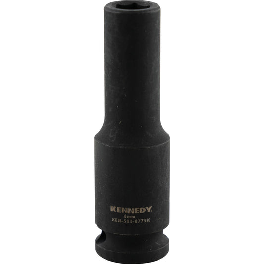 3/8in. Drive, Deep Hex Impact Socket, 8mm, Metric, Black Oxide Finish