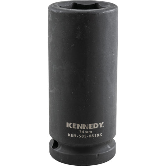 3/4in. Drive, Deep Impact Socket, 19mm, Metric, Black Oxide Finish