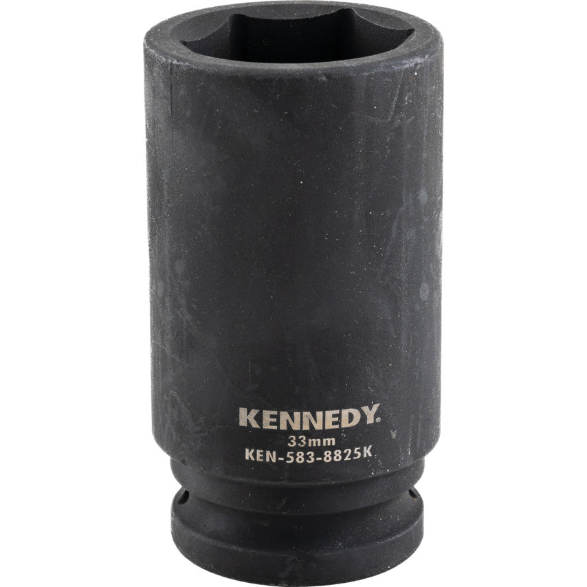 3/4in. Drive, Deep Impact Socket, 33mm, Metric, Black Oxide Finish