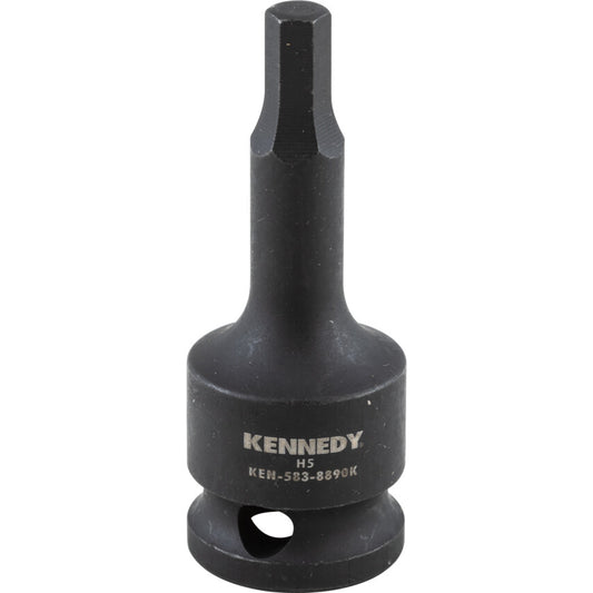 3/8in. Drive, Standard Hex Impact Bit, 5mm, Metric, Black Oxide Finish