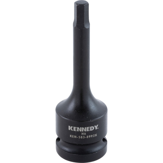 1/2in. Drive, Deep Hex Impact Bit, 6mm, Metric, Black Oxide Finish